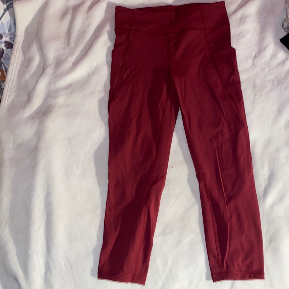 Lululemon cropped leggings|pink|size 8